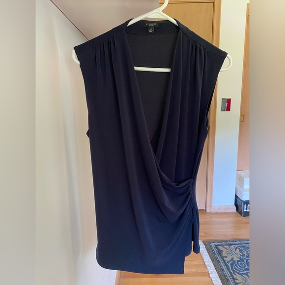 Ann Taylor sleeveless faux wrap blouse - Picture 1 of 5